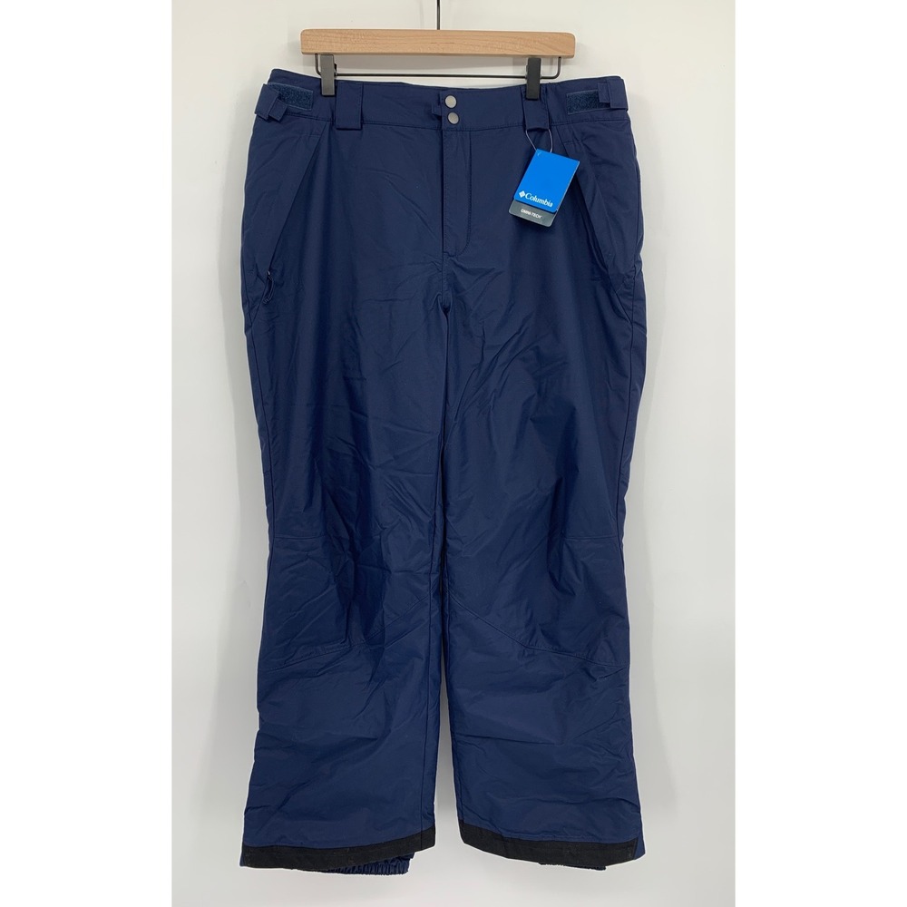 Columbia Ski Snow Pants Mens Large Blue Arctic Trip Omni-Heat Insulated NEW